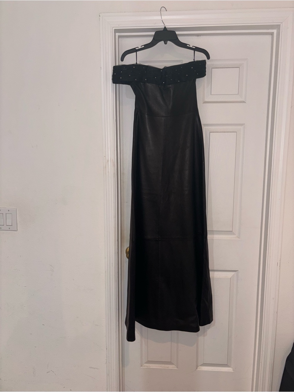 RARE VINTAGE GIANNI VERSACE BLACK LEATHER DRESS — NEVER WORN / UNWORN Italian 40
